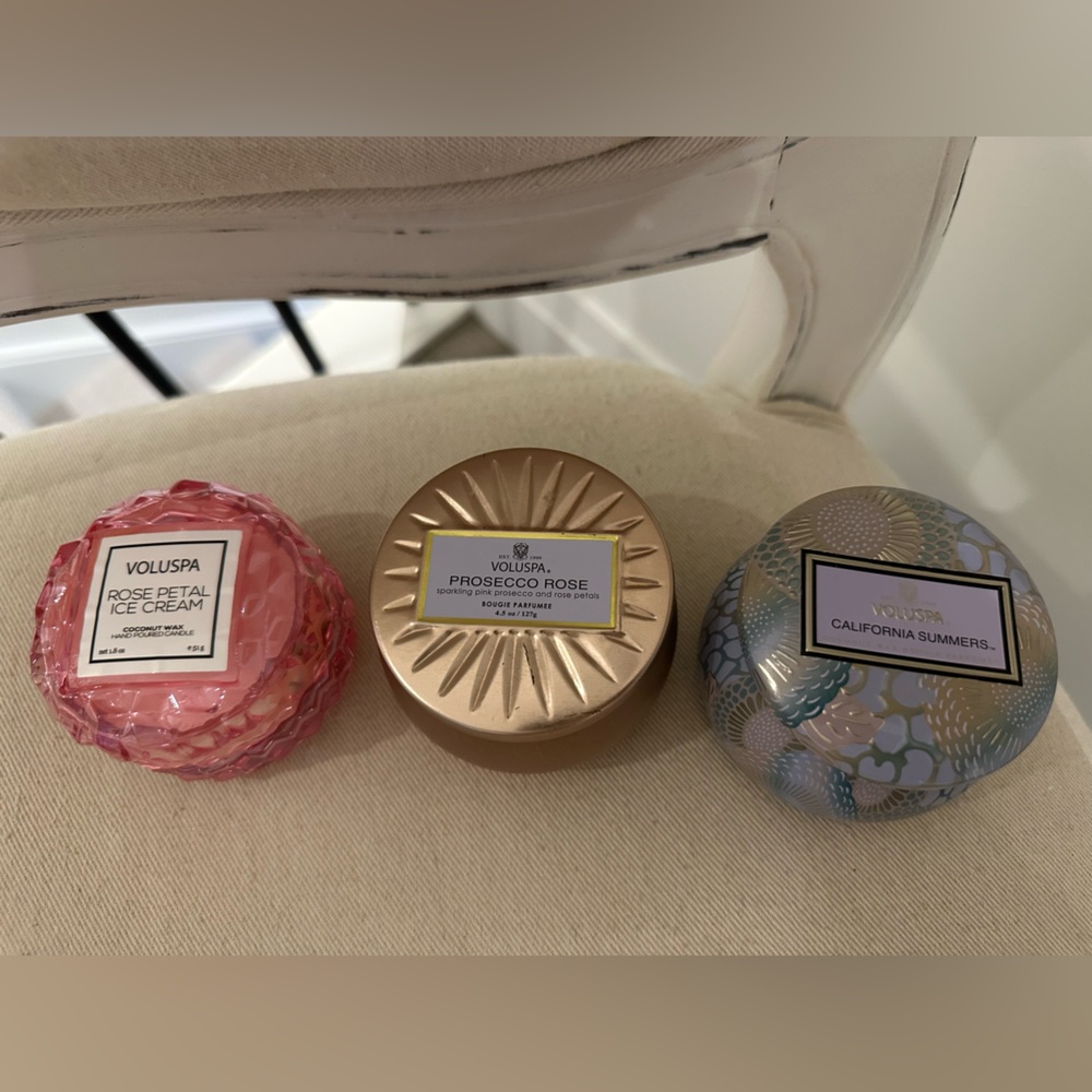 NWT Voluspa Candles 3 Piece Set